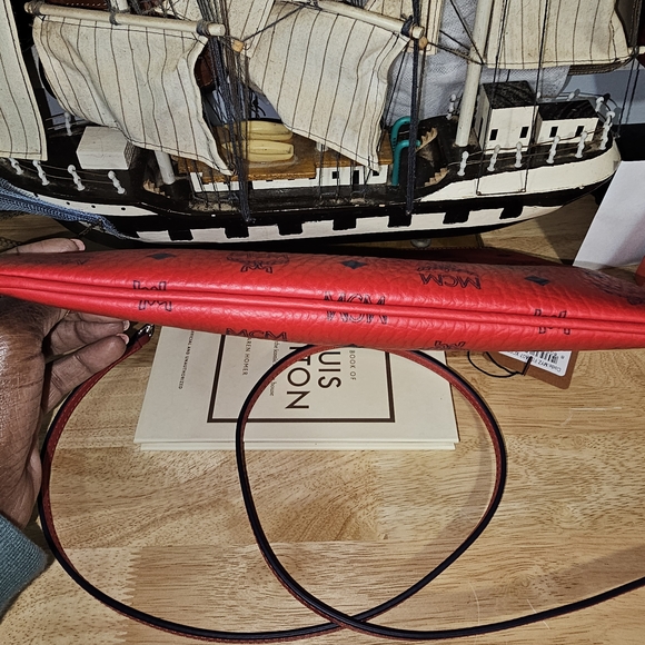 MCM Red Leather Handbag (NWT & COA) - Picture 7 of 9